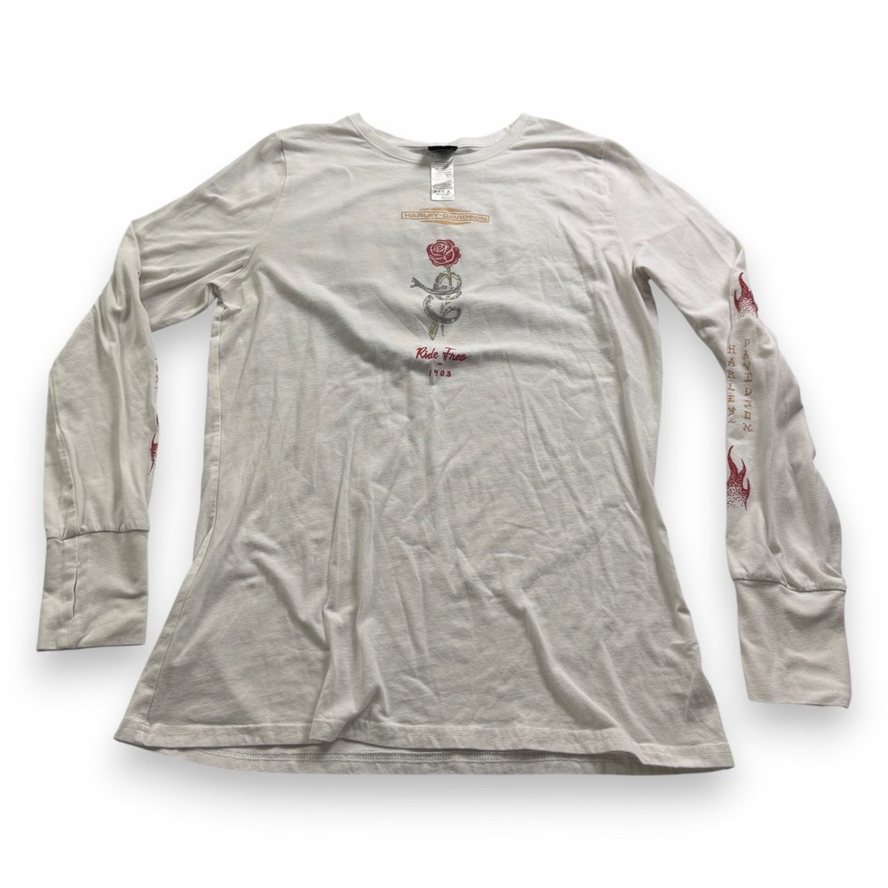 Harley-Davidson Tombstone Arizona Skeleton Saloon Graphic Long Sleeve Shirt L